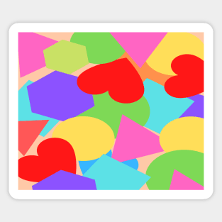 colorful vintage love print Sticker